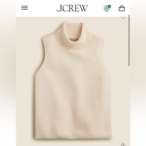 JCrew Cream Cashmere Mockneck Sweater Shell Top XS